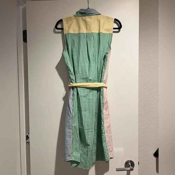 J. Crew Pastel Striped Belted Midi Dress - Picture 7 of 7